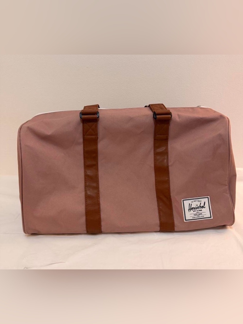 Herschel Supply Company Dusky Pink Duffel with Brown Trim